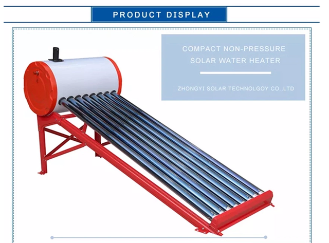 Compact Non-pressure Evacuated Glass Tube Solar Water Heater