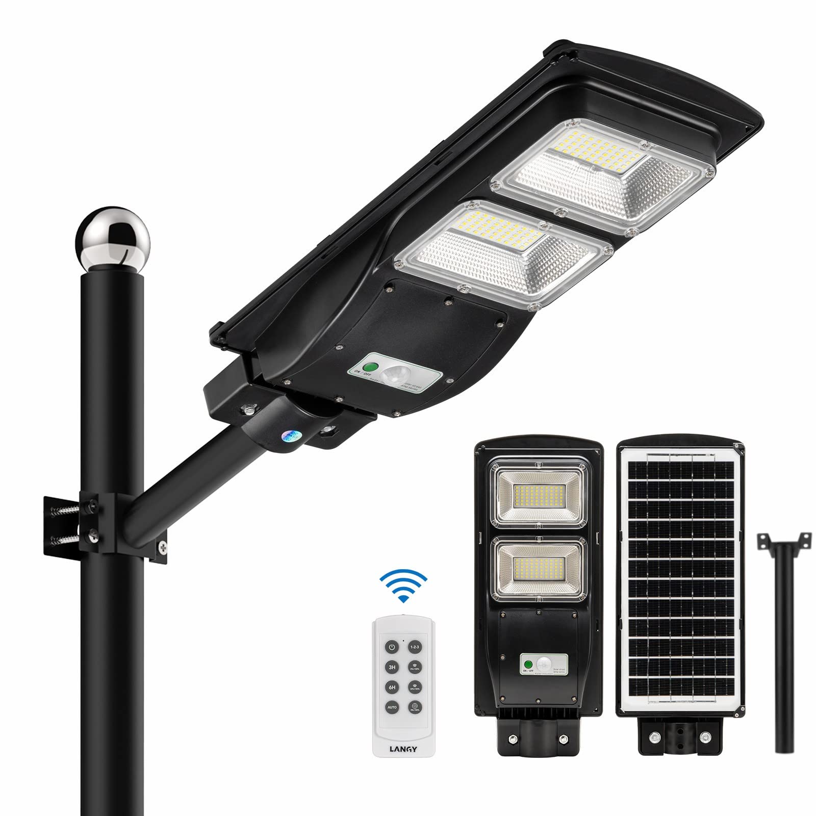  IP65 High Brightness Power Waterproof Outdoor Road Energy Saving LED Solar Panel Street Lamp LED Lamp